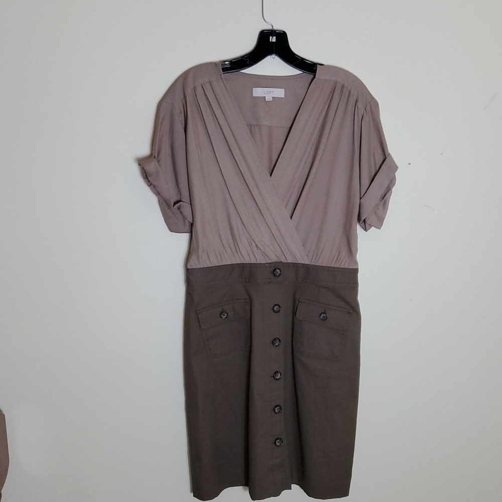 Ann Taylor Loft Women's Brown Casual Dress S 8